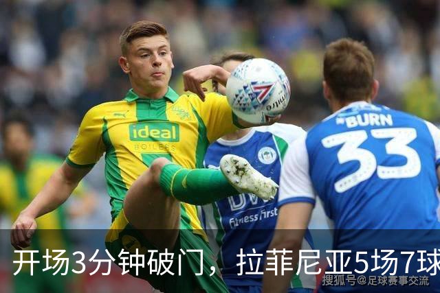 开场3分钟破门，拉菲尼亚5场7球晃倒两人